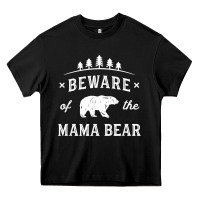 Black beware mama bear mom protect strong mother graphic clip art t shirt Heavy Core Tee - DesignPulse