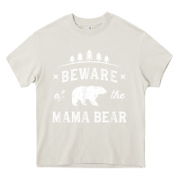 Cream beware mama bear mom protect strong mother graphic clip art t shirt Heavy Core Tee - DesignPulse