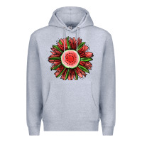 Heather Grey Watermelon Sunflower Premium Hoodie - Jasminsmagicworld