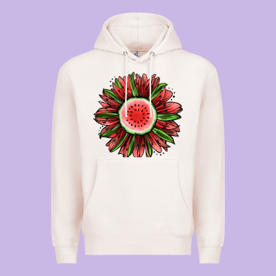 Watermelon Sunflower Premium Hoodie Designed By Jasminsmagicworld