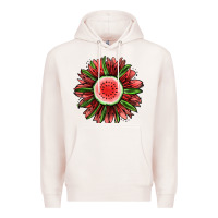 Pale Pink Watermelon Sunflower Premium Hoodie - Jasminsmagicworld