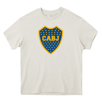 Cream Boca Juniors Heavy Core Tee - DesignPulse