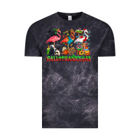 Cloud Black happy hallothanksmas flamingo Vintage Tee - CowhideDigitalArt
