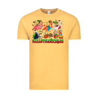 Vintage Mustard happy hallothanksmas flamingo Vintage Tee - CowhideDigitalArt