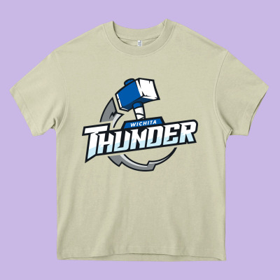 Wichita Thunder Heavy Core Tee Designed By Designpulse