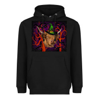 Black halloween glitter highland cow tumbler Heavyweight Hoodie - RanaPortraitStore