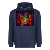 Navy halloween glitter highland cow tumbler Heavyweight Hoodie - RanaPortraitStore