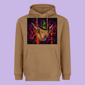 Halloween Glitter Highland Cow Tumbler Heavyweight Hoodie Designed By Ranaportraitstore
