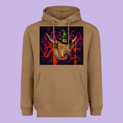 Halloween Glitter Highland Cow Tumbler Heavyweight Hoodie Designed By Ranaportraitstore