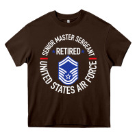 Chocolate Brown senior master sergeant retired air force retirement gifts t shirt Heavy Core Tee - DesignPulse