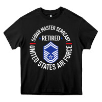 Black senior master sergeant retired air force retirement gifts t shirt Heavy Core Tee - DesignPulse