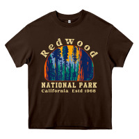 Chocolate Brown redwood national park california retro vintage cam Heavy Core Tee - DesignPulse