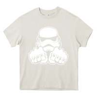 Cream dark side knuckle starwars stormtrooper 2 Heavy Core Tee - DesignPulse