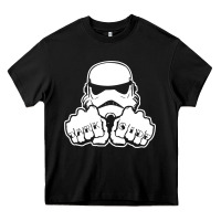 Black dark side knuckle starwars stormtrooper 2 Heavy Core Tee - DesignPulse