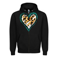 Black Glitter Leopard Heart Zipper Hoodie - Jasminsmagicworld