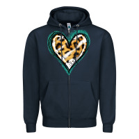Navy Glitter Leopard Heart Zipper Hoodie - Jasminsmagicworld