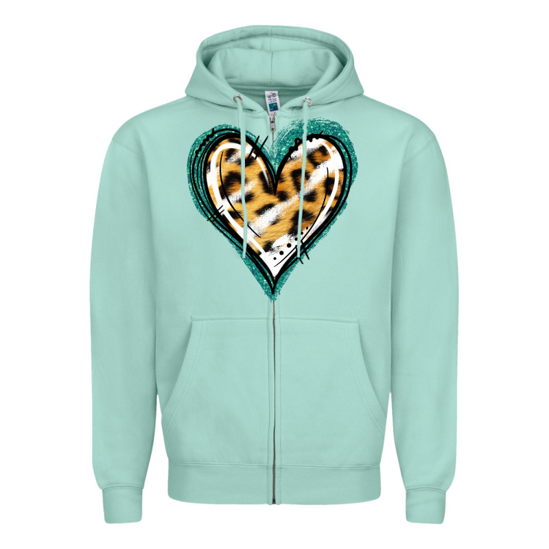 Glitter Leopard Heart Zipper Hoodie by Jasminsmagicworld | Teevron