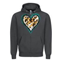 Smoke Glitter Leopard Heart Zipper Hoodie - Jasminsmagicworld