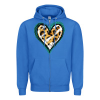 True Royal Glitter Leopard Heart Zipper Hoodie - Jasminsmagicworld