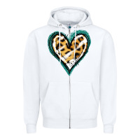 White Glitter Leopard Heart Zipper Hoodie - Jasminsmagicworld