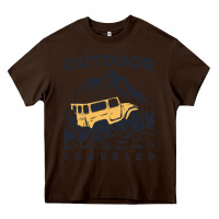 Chocolate Brown traveler Heavy Core Tee - DesignPulse