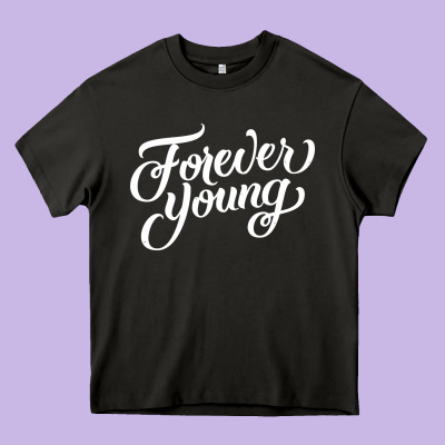 Forever Young Heavy Core Tee Designed By Designpulse