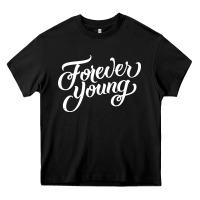 Black forever young Heavy Core Tee - DesignPulse