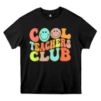 Black cool teachers club funny smile teachers club squad t shirt Heavy Core Tee - DesignPulse