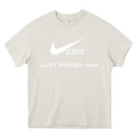 Cream jesus just praise him Heavy Core Tee - DesignPulse