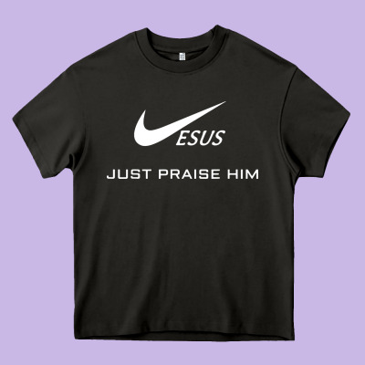 Jesus Just Praise Him Heavy Core Tee Designed By Designpulse