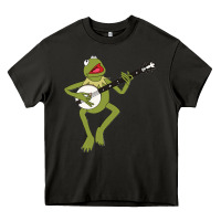 Asphalt Kermit playing the banjo Classic Heavy Core Tee - DesignPulse