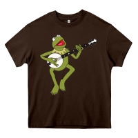 Chocolate Brown Kermit playing the banjo Classic Heavy Core Tee - DesignPulse