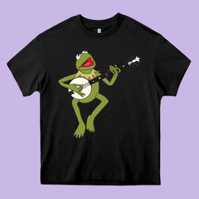 Kermit Playing The Banjo Classic Heavy Core Tee Designed By Designpulse
