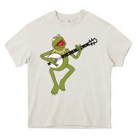 Cream Kermit playing the banjo Classic Heavy Core Tee - DesignPulse