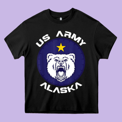 Us Army Alaska Polar Bear Patch T Shirt Heavy Core Tee Designed By Designpulse