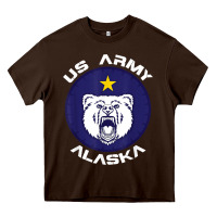Chocolate Brown us army alaska polar bear patch t shirt Heavy Core Tee - DesignPulse