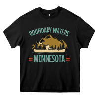 Black retro boundary waters canoe minnesota Heavy Core Tee - DesignPulse