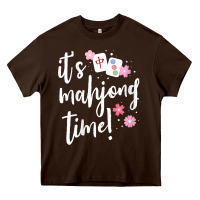 Womens Mahjong Gift For Her Mahjong Player V Neck T Shirt Heavy Core Tee | Teevron