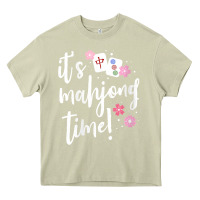 Mossy womens mahjong gift for her mahjong player v neck t shirt Heavy Core Tee - DesignPulse