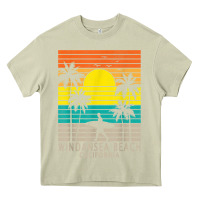 Mossy windansea beach california ca surfer surfing surf palm tree Heavy Core Tee - DesignPulse