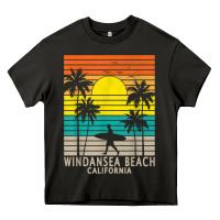 Asphalt windansea beach california ca surfer surfing surf palm tree Heavy Core Tee - DesignPulse