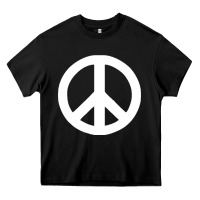 Black Peace Sign Heavy Core Tee - DesignPulse