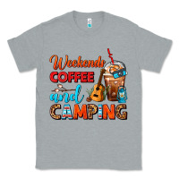 Heather Grey weekends coffee and camping frappe coffee Classic Tee - FaDigitalArtStudio