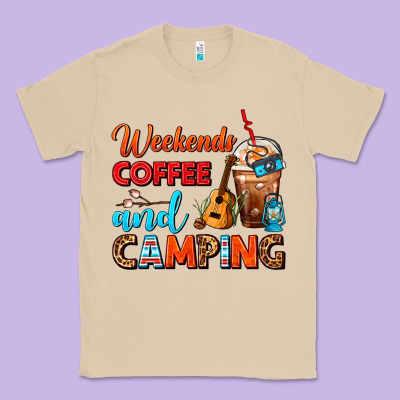 Weekends Coffee And Camping Frappe Coffee Classic Tee Designed By Fadigitalartstudio
