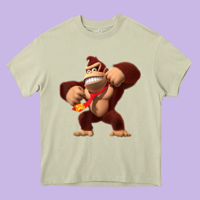 Donkey Kong 3d Poster Heavy Core Tee Designed By Designpulse