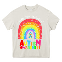 Cream autism awareness month t  shirt autism awareness rainbow accept unders Heavy Core Tee - DesignPulse