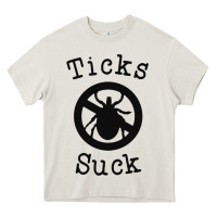 Cream ticks suck shirt lyme disease gift green awareness ribbon Heavy Core Tee - DesignPulse