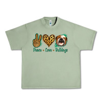 Oil Green Peace Love Bulldog Urban Heavy Tee - Jasminsmagicworld