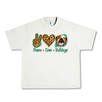 Pistachio Peace Love Bulldog Urban Heavy Tee - Jasminsmagicworld