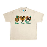Sandshell Peace Love Bulldog Urban Heavy Tee - Jasminsmagicworld